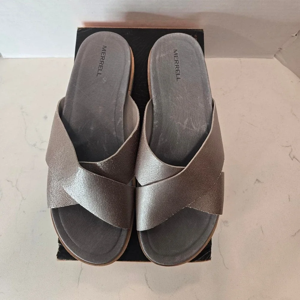 Merrell Juno Slide Sandals in Metallic Bronze Women's Size US 10